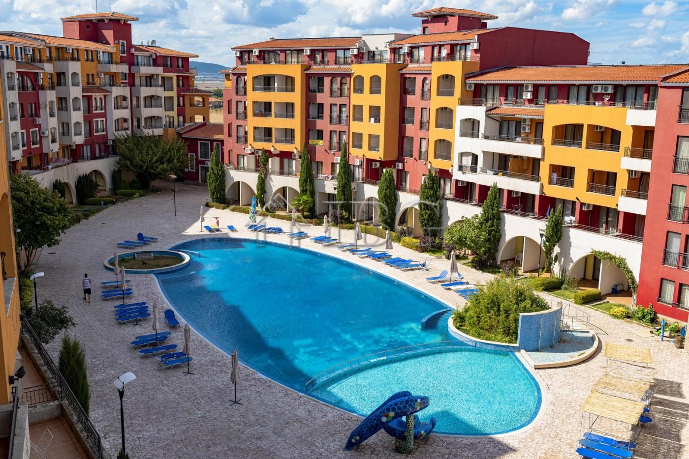 Spacious Studio with Pool View Marina Cape, Aheloy - First Line to the Beach — main photo