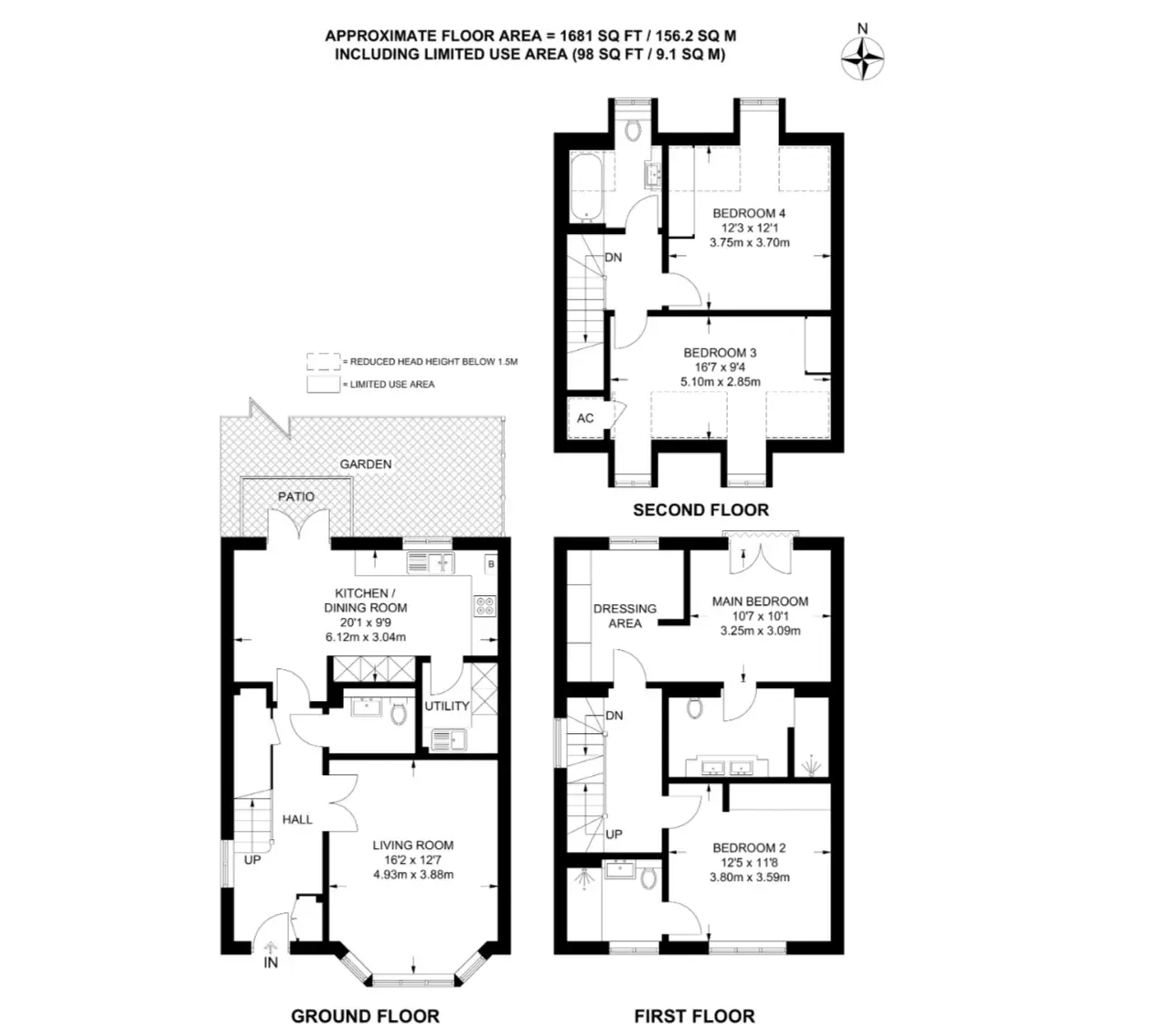 Floor plan — 4-Bedroom House for Sale in Trent Park Enfield