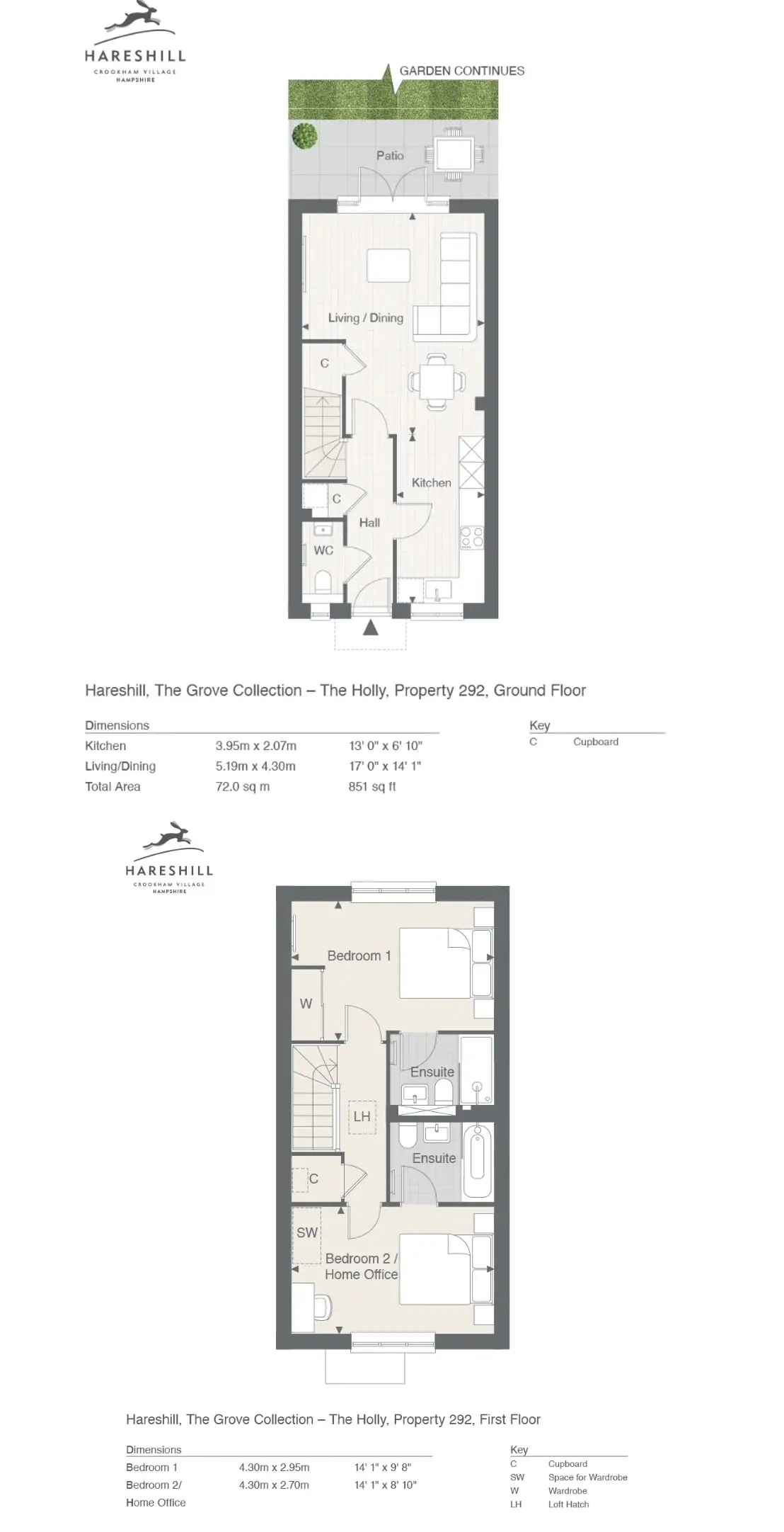 Floor plan — Terraced House for Sale in Fleet Hareshill