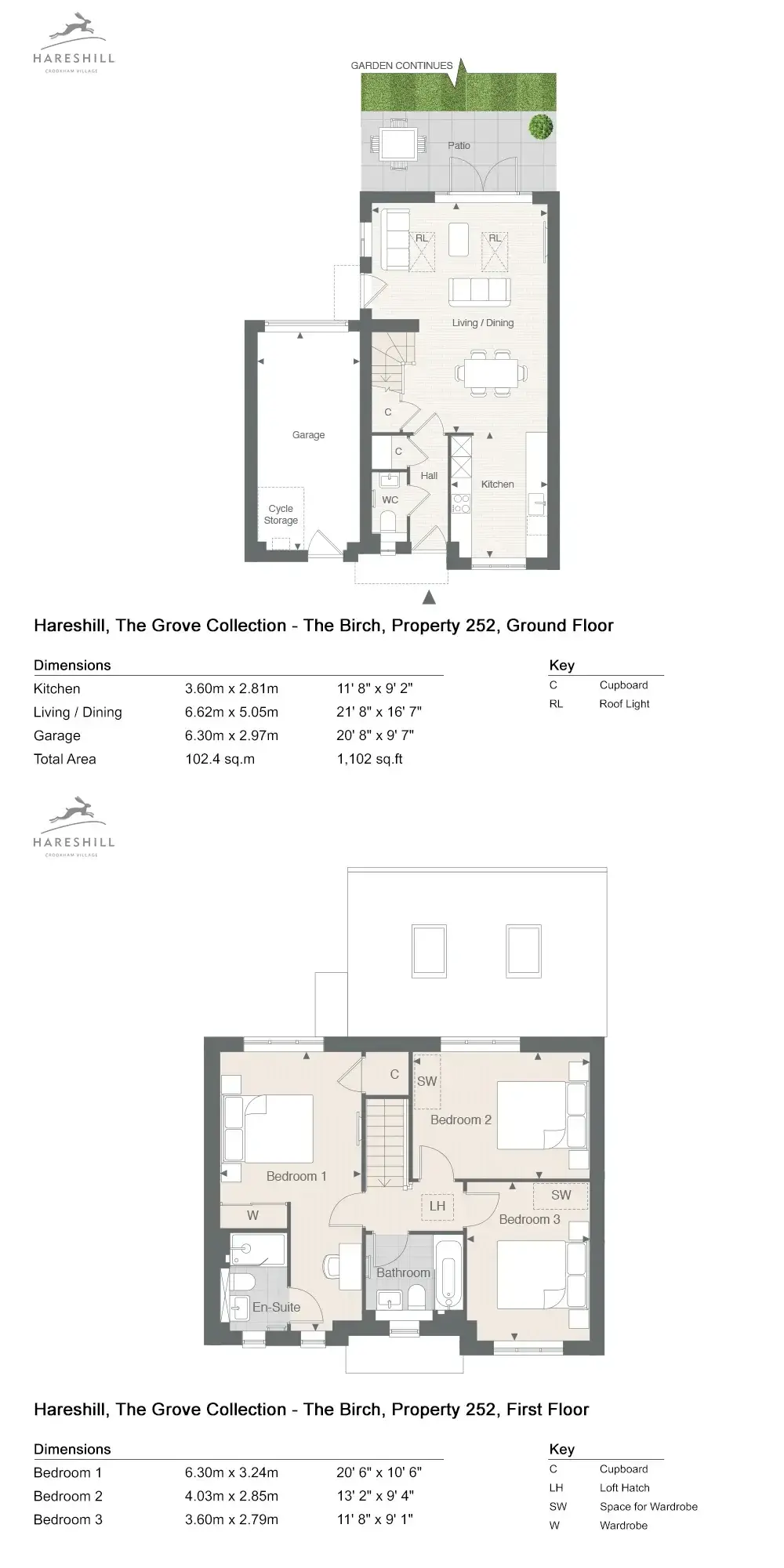 Floor plan — Terraced House for Sale in Fleet Hareshill
