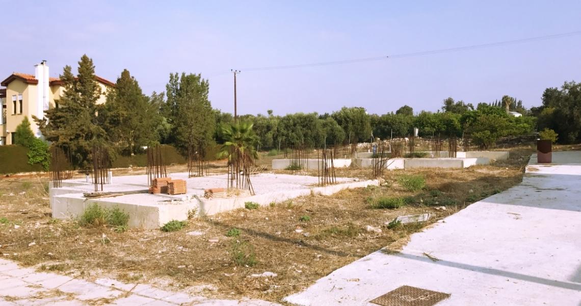 Building plot with foundations laid — Paphos