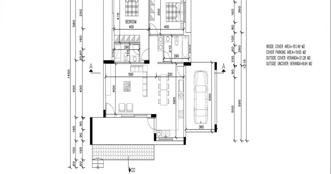 Project of a stylish bungalow with 2 bedrooms — photo 8 of 10