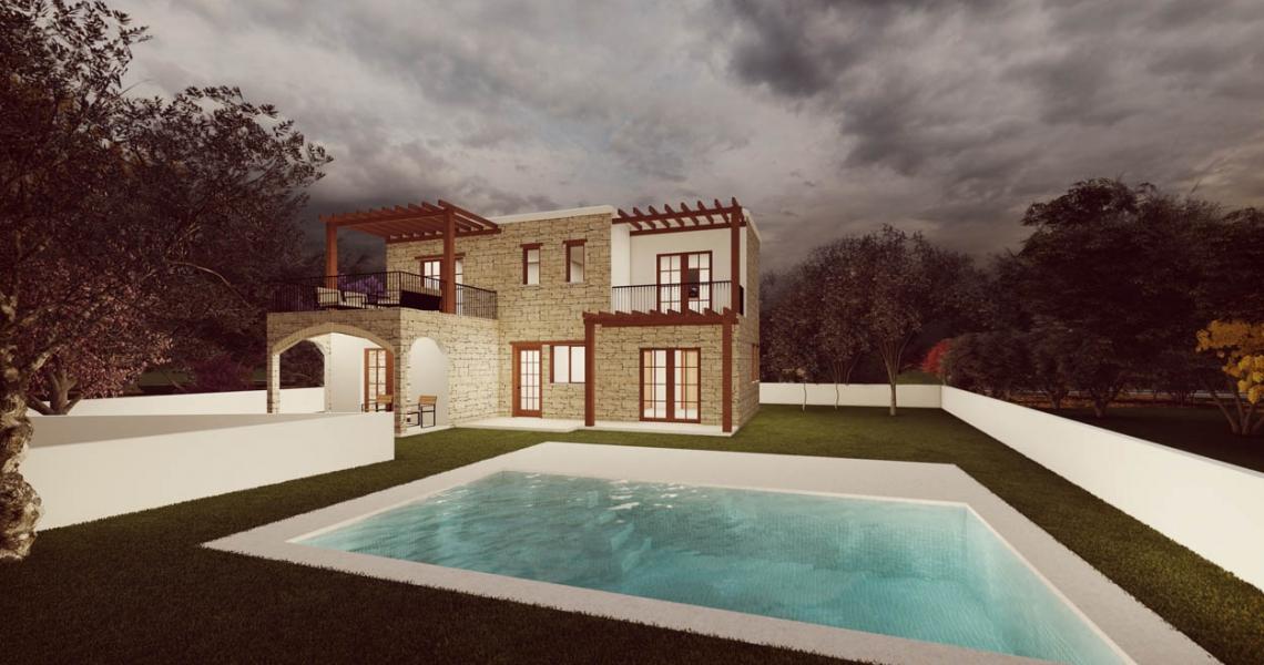Stone style 3-Bedroom Villa completed with magnificent views — Paphos