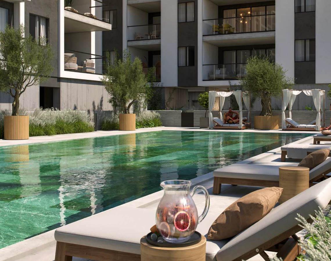 New 1-bedroom apartment plus communal swimming pool, gym, sauna — Limassol