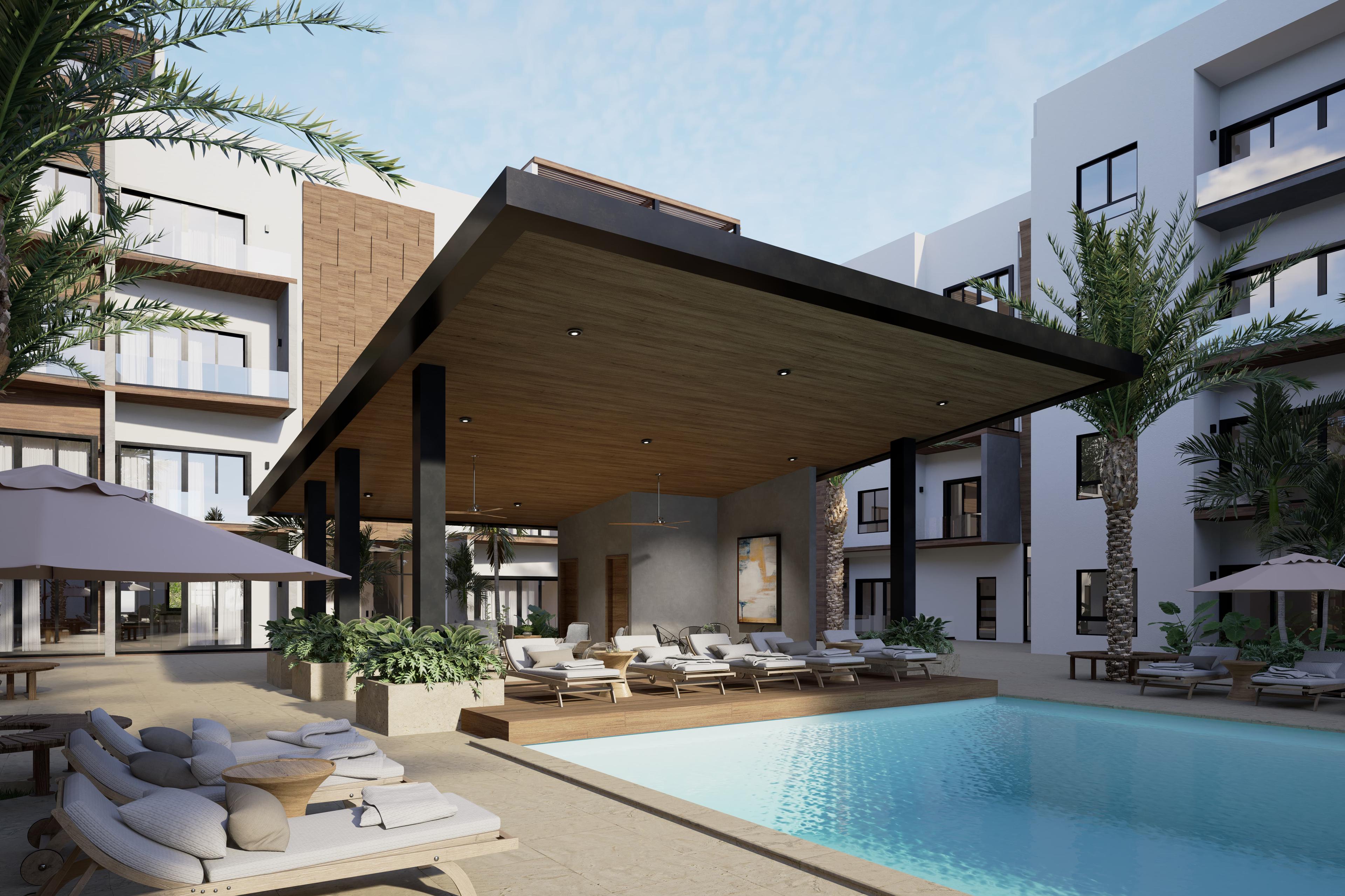 Descubre un estilo de vida moderno en un exclusivo complejo residencial disenado para quienes buscan combinar arquitectura contemporanea, — Downtown Punta Cana