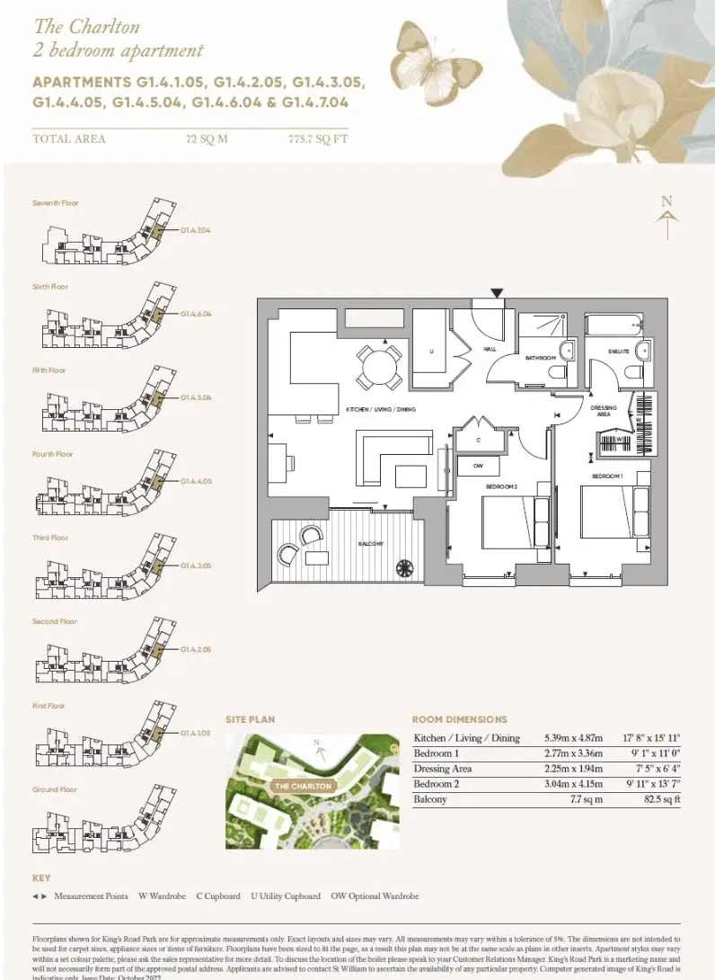 Floor plan — 2 Bedroom Apartment for Sale Fulham London King's Road Park