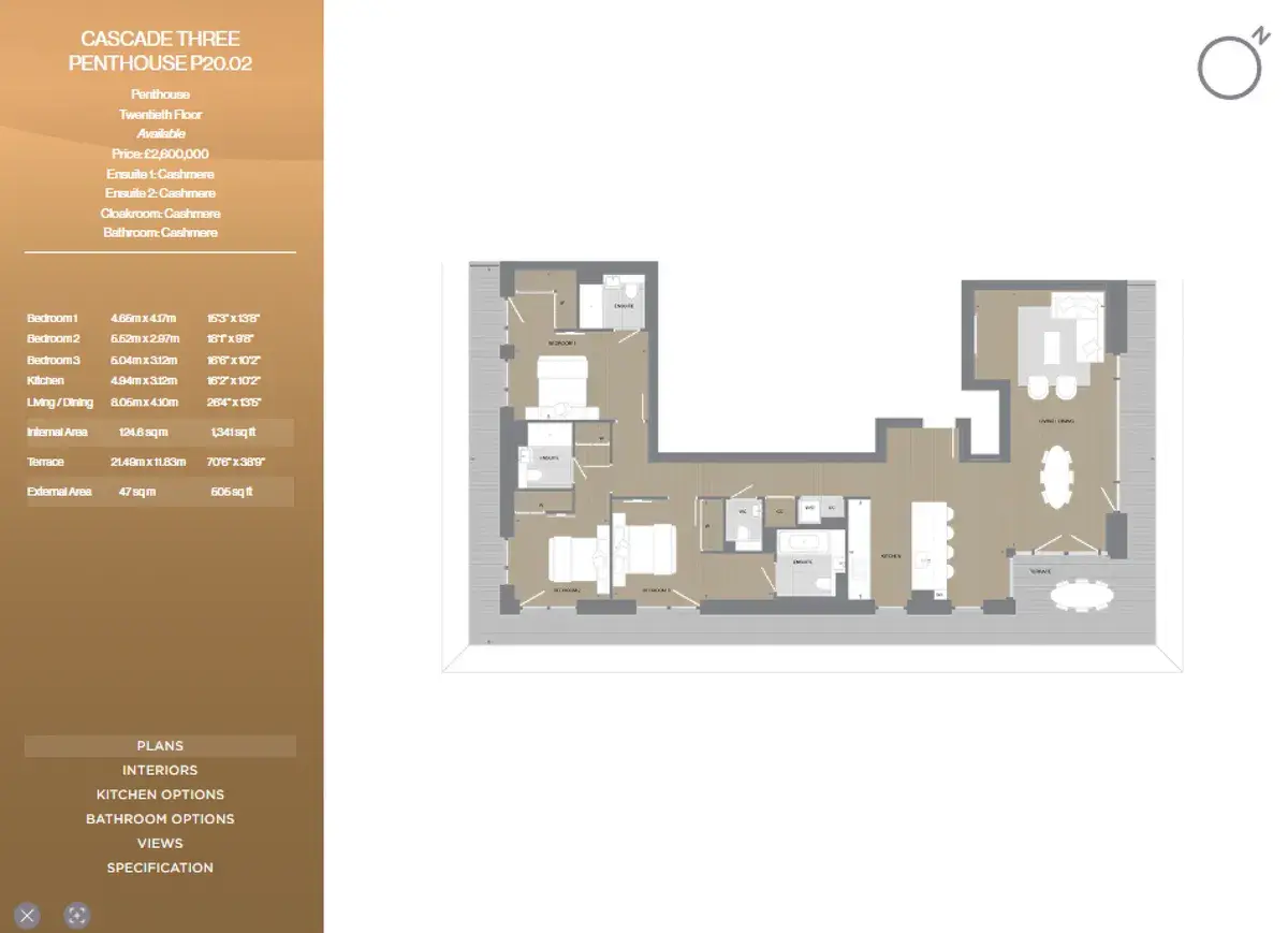 Floor plan — Penthouses for Sale White City London White City Living