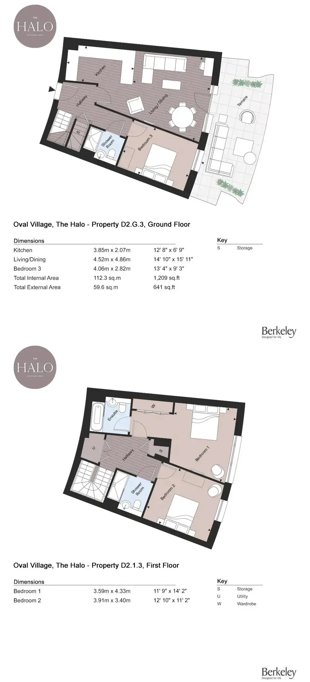 Floor plan — 3 Bedroom Apartments for Sale Oval London Oval Village The Halo