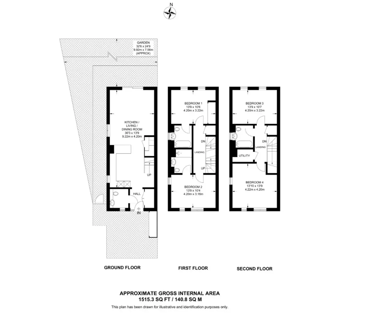 Floor plan — 4 Bedroom Townhouse in Kidbrooke London Luxury Family Home