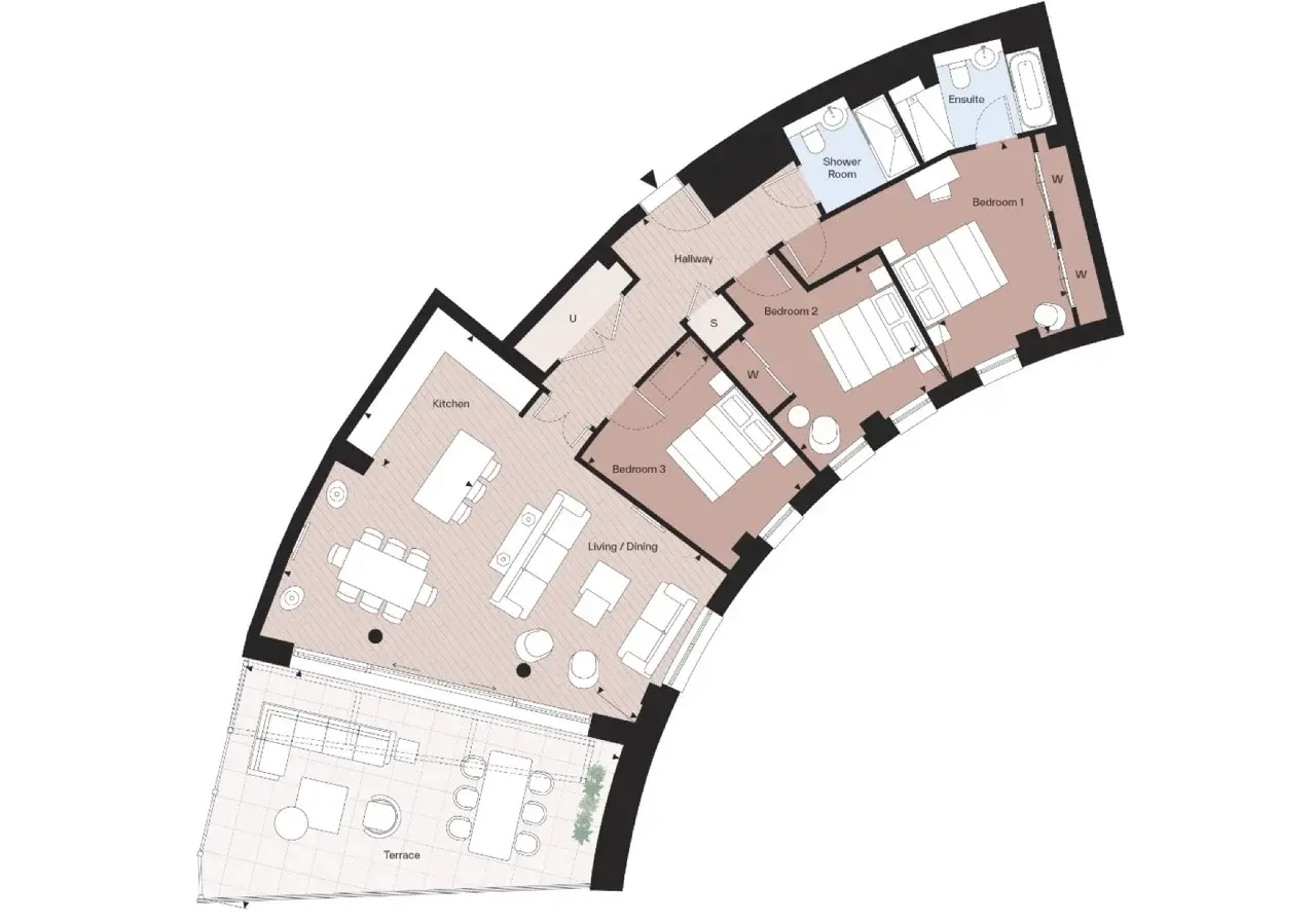 Floor plan — Penthouses for Sale Oval London Oval Village