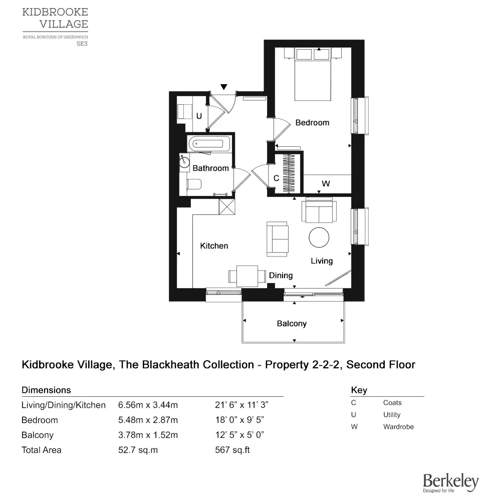 Floor plan — Apartments for Sale in Kidbrooke Village Greenwich London