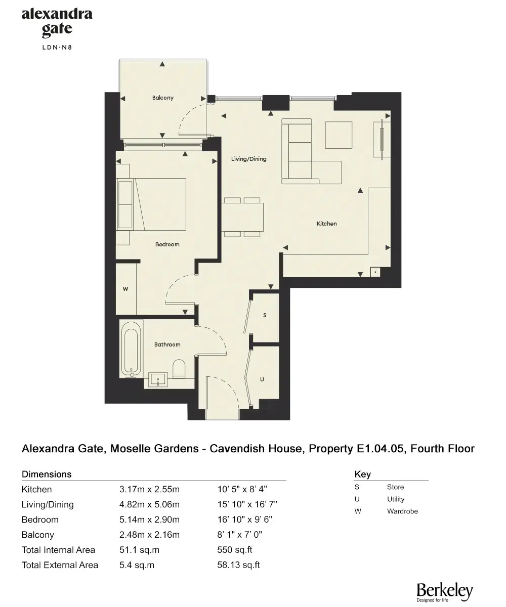Floor plan — Apartment for Sale Haringey London Alexandra Gate