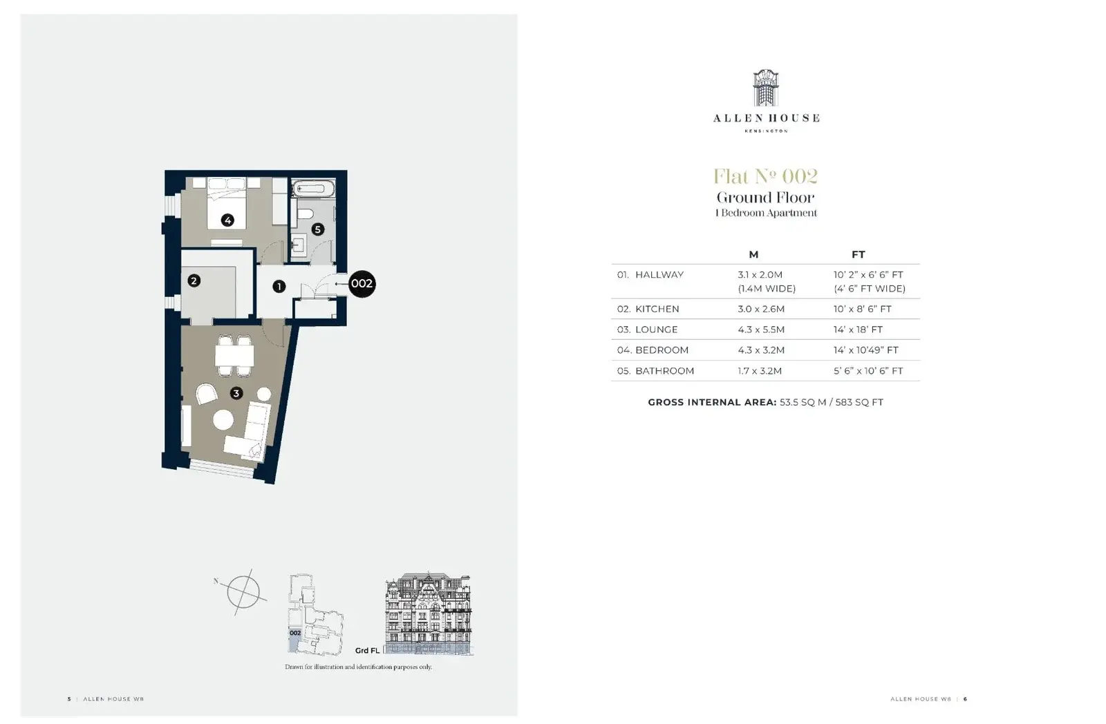 Floor plan — Luxury Apartment for Sale in Kensington Allen House London