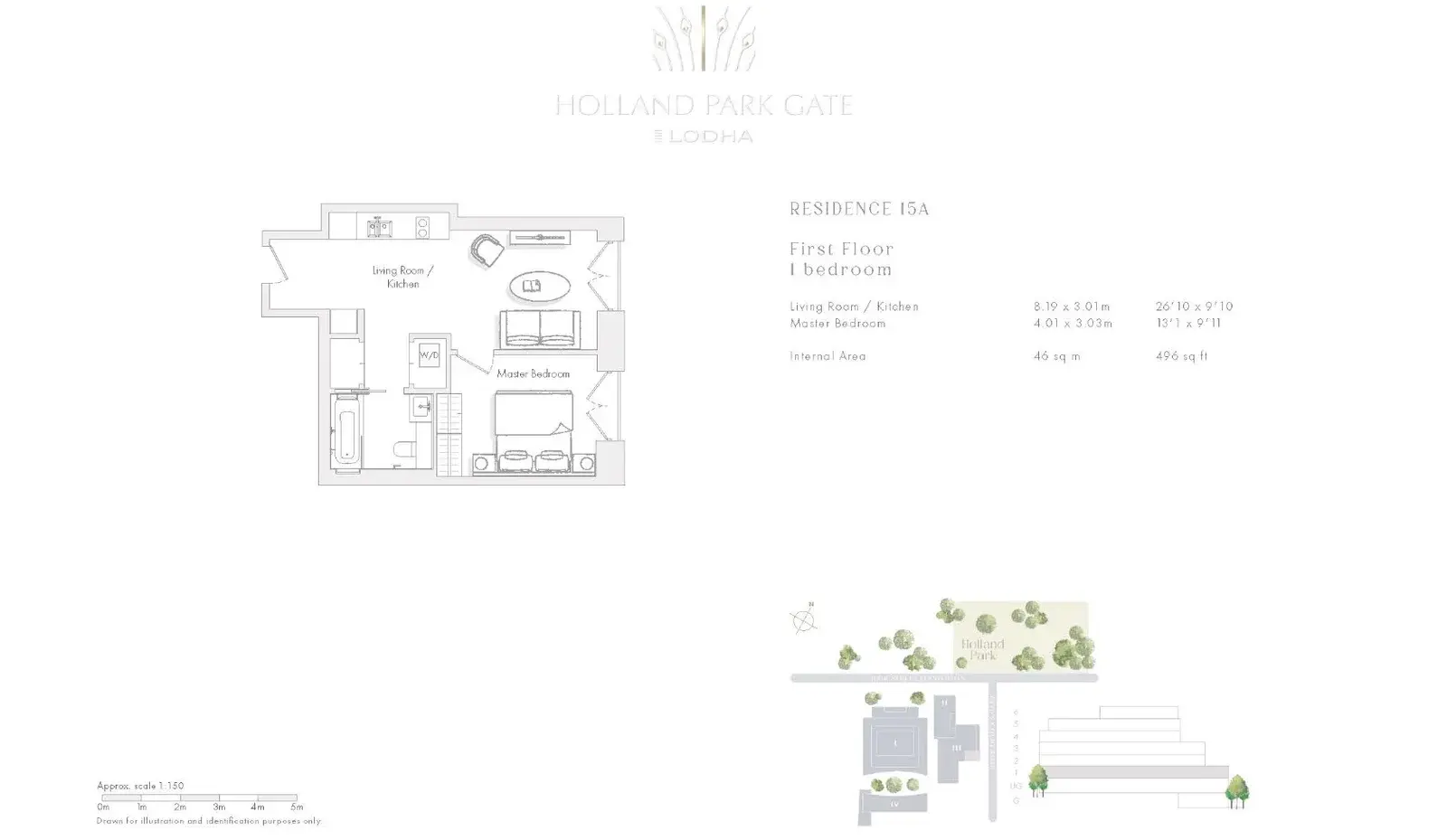Floor plan — 1 Bedroom Apartment for Sale in Kensington W8 Holland Park