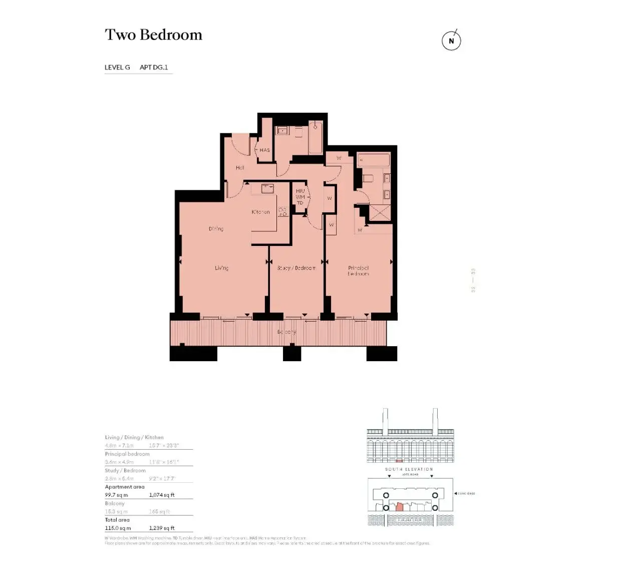 Floor plan — 2 Bedroom Apartment for Sale in Chelsea Powerhouse London