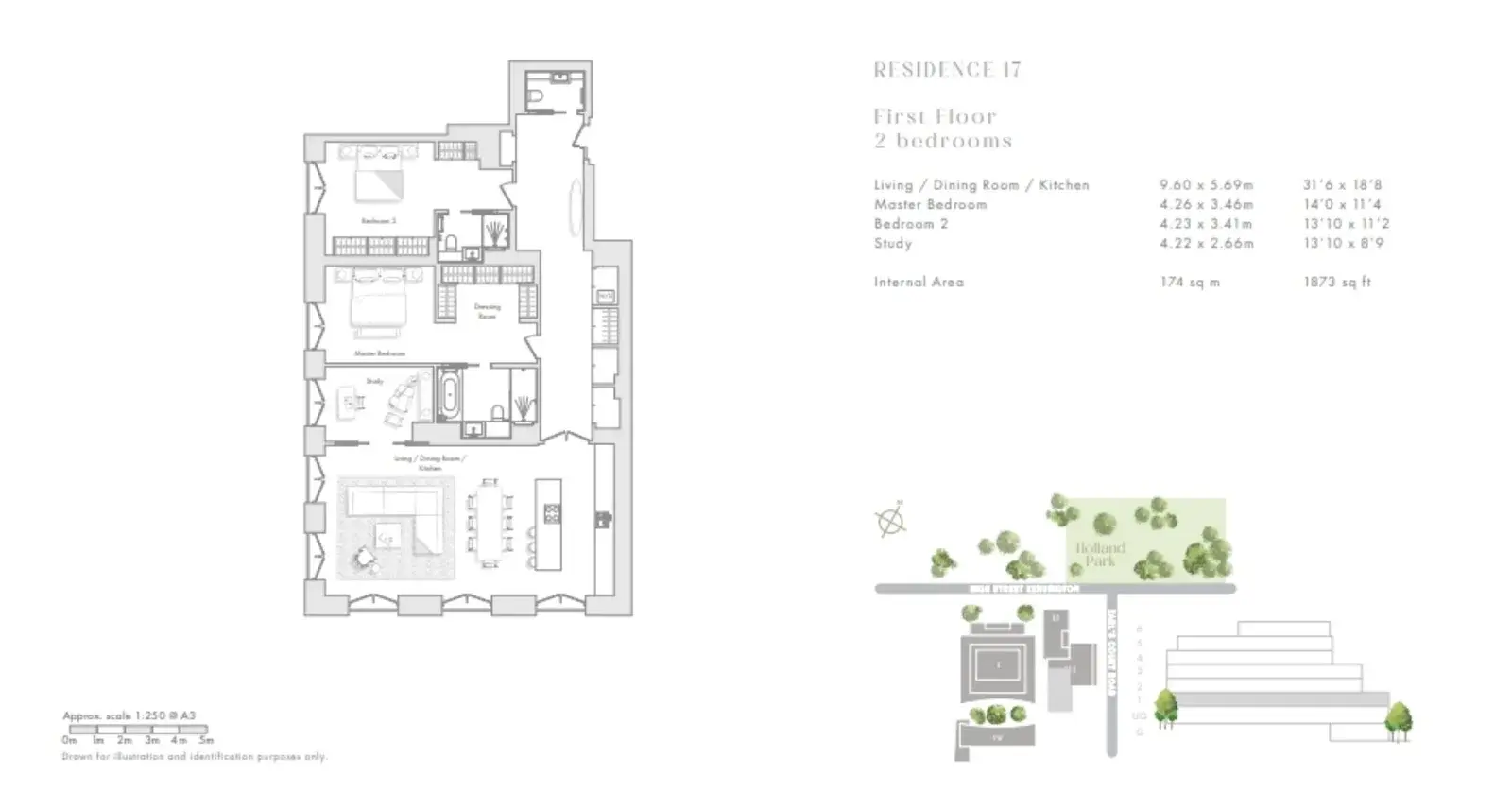 Floor plan — 2 Bedroom Apartment for Sale in Kensington Holland Park Gate