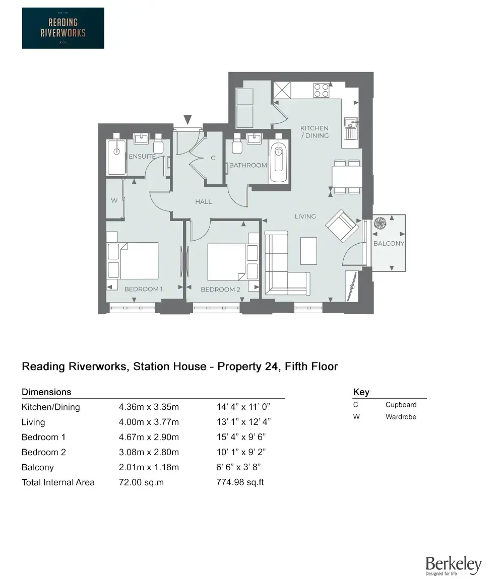 Floor plan — Apartment for Sale in Reading Reading Riverworks