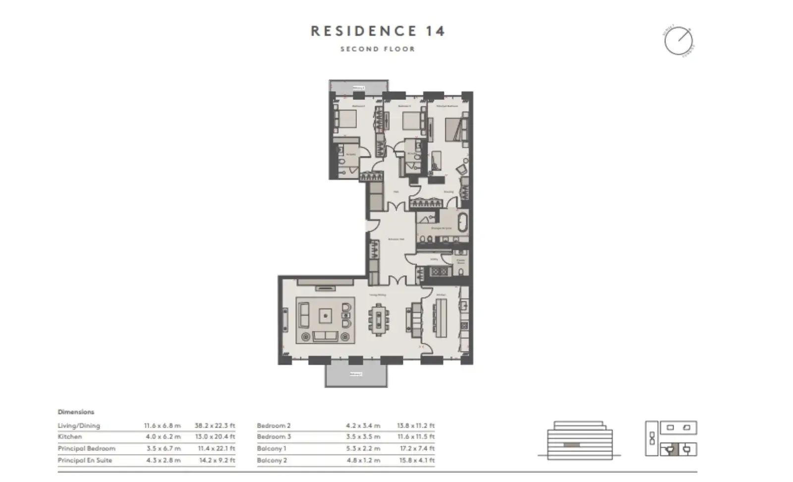 Floor plan — 3 Bedroom Apartment for Sale in Belgravia Chelsea Barracks