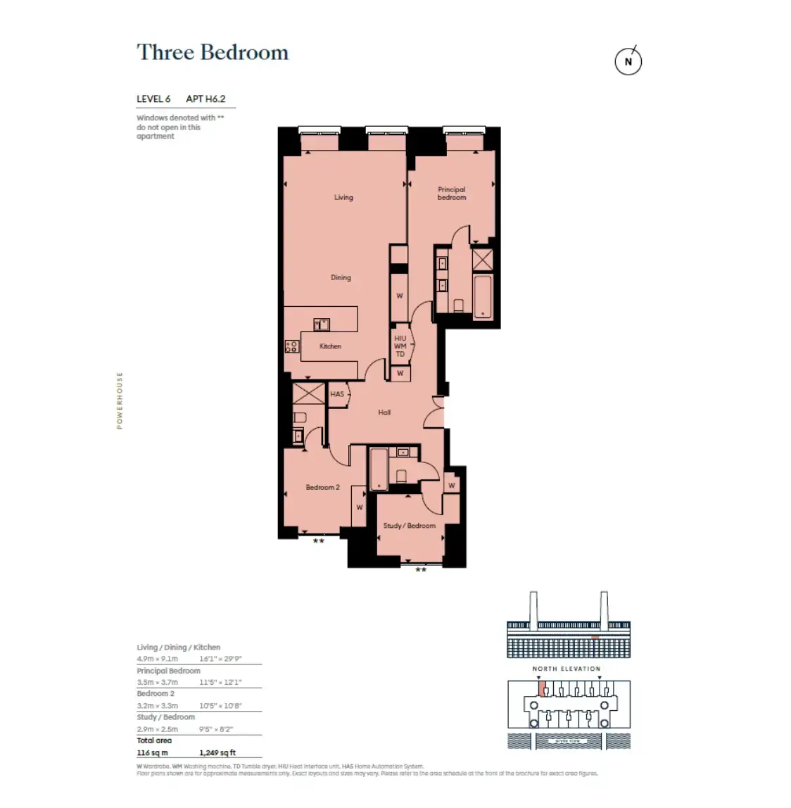 Floor plan — 3 Bedroom Apartment for Sale in Chelsea Powerhouse London