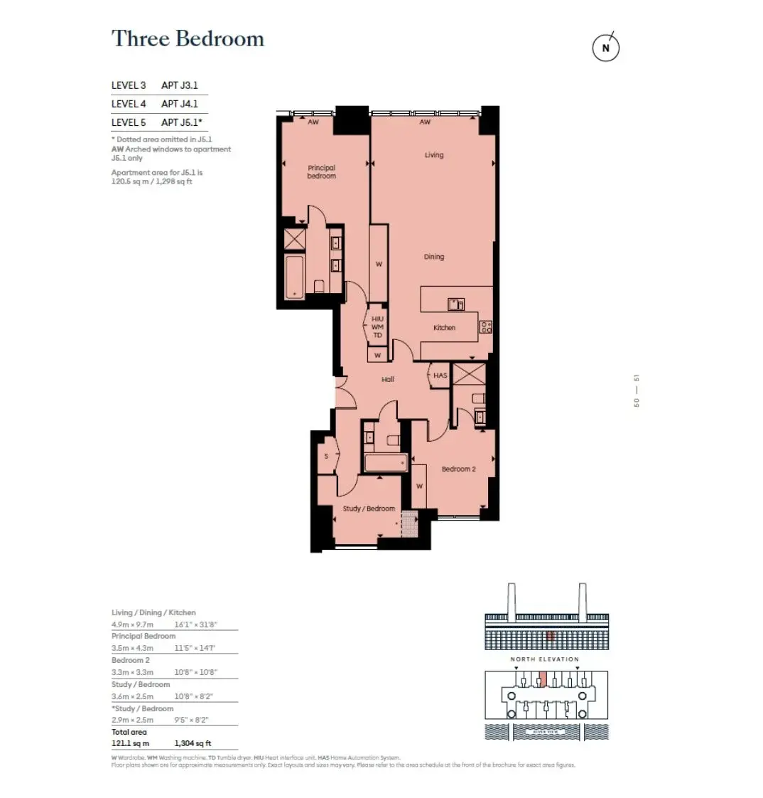 Floor plan — 3 Bedroom Apartment for Sale in Chelsea London Powerhouse