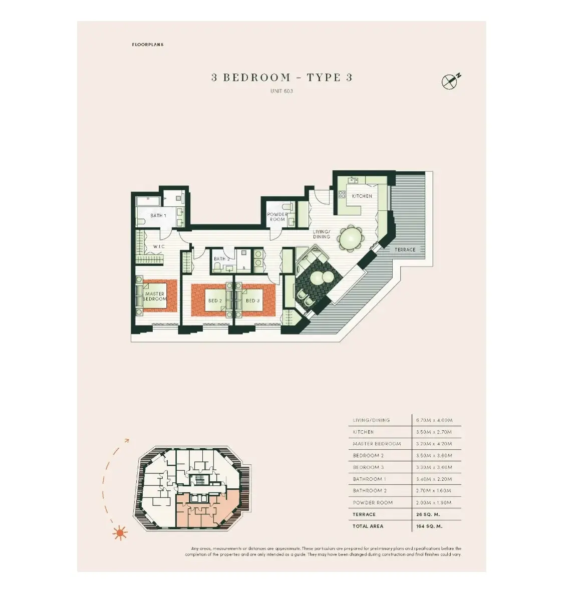 Floor plan — 3 Bedroom Apartment for Sale in Chelsea London The Lucan