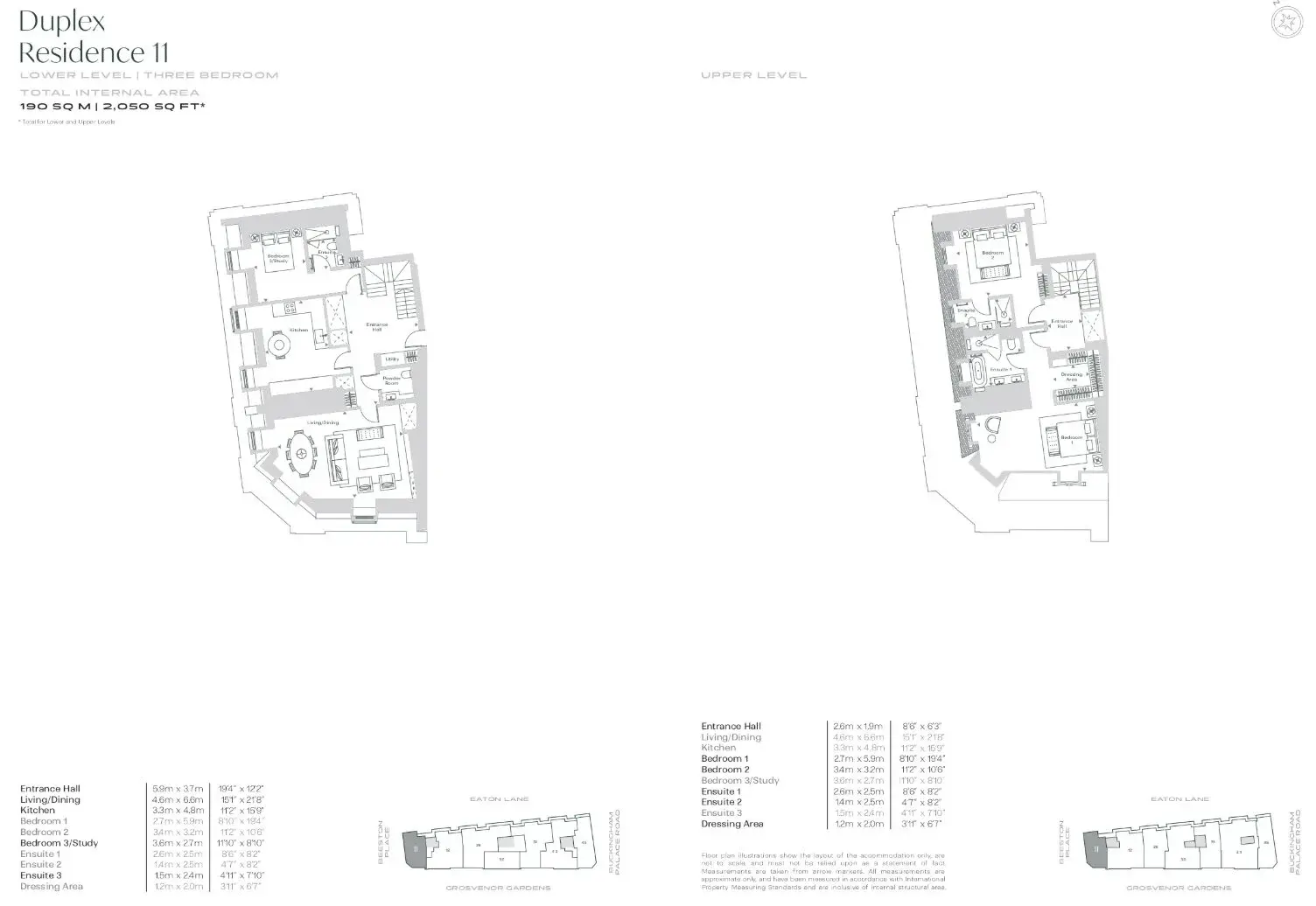 Floor plan — 3 Bedroom Duplex Apartment for Sale in 8 Eaton Lane