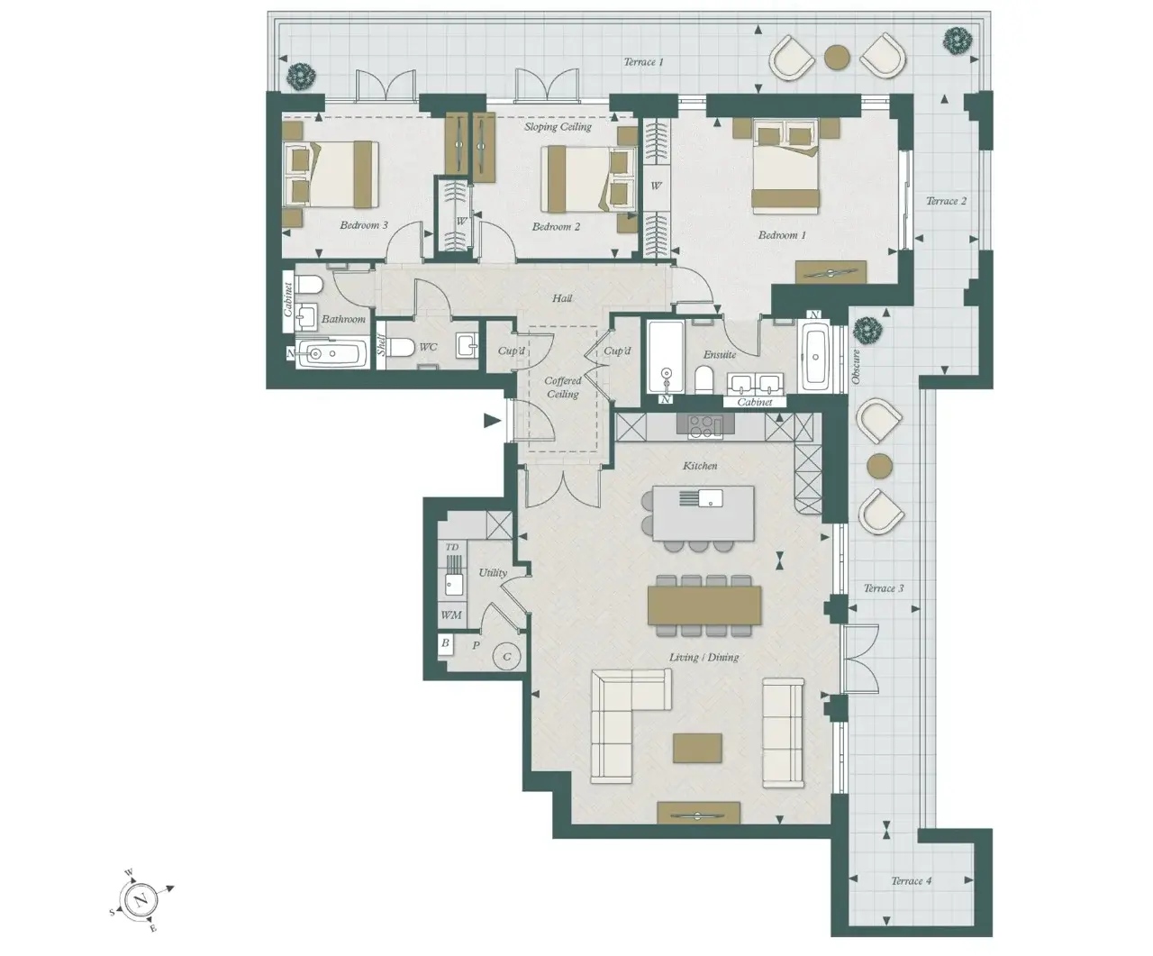 Floor plan — 3 Bedroom Penthouse for Sale Ascot Berkshire Sunningdale Park