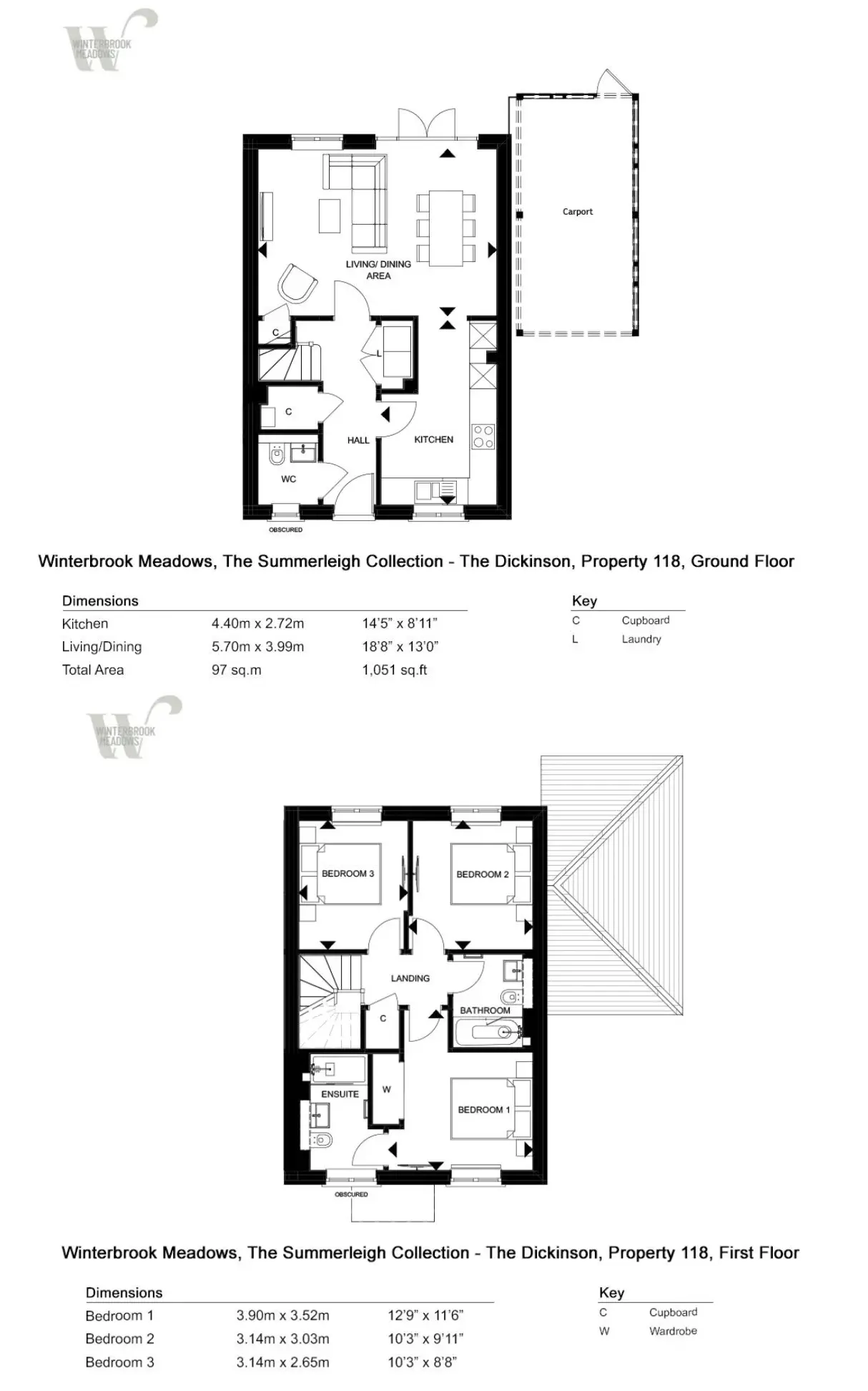 Floor plan — Semi Detached House for Sale Wallingford Oxfordshire Winterbrook Meadows