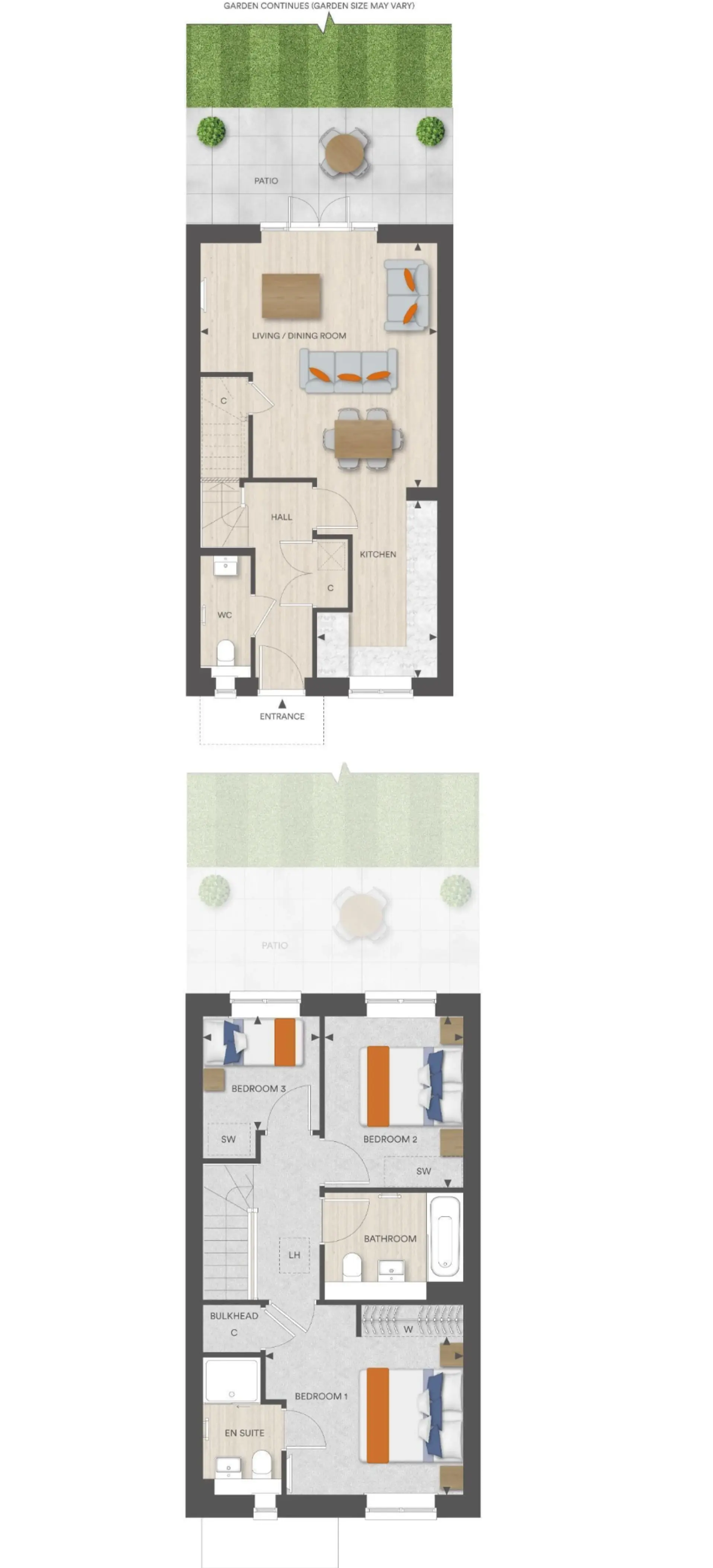 Floor plan — Terraced House for Sale in Paddock Wood Foal Hurst Green