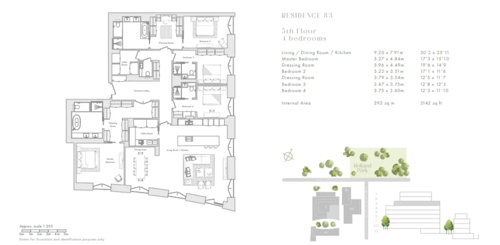 Floor plan — 4 Bedroom Penthouse for Sale in Kensington W8 Holland Park Gate