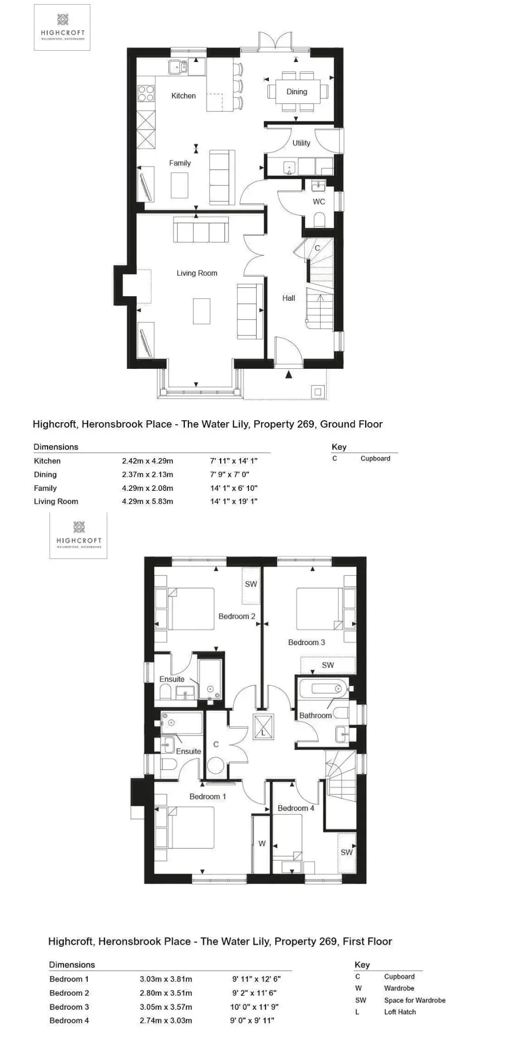 Floor plan — Detached House for Sale Wallingford Oxfordshire Highcroft