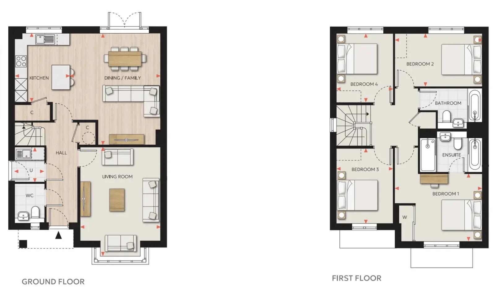 Floor plan — 4 Bedroom Detached House for Sale in Milton Keynes MK16 - Eastbrook Village