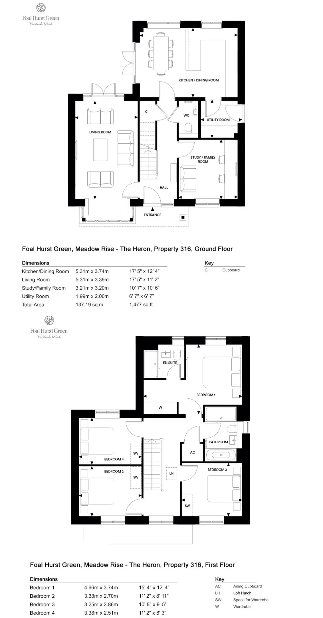 Floor plan — Detached House for Sale in Paddock Wood Foal Hurst Green