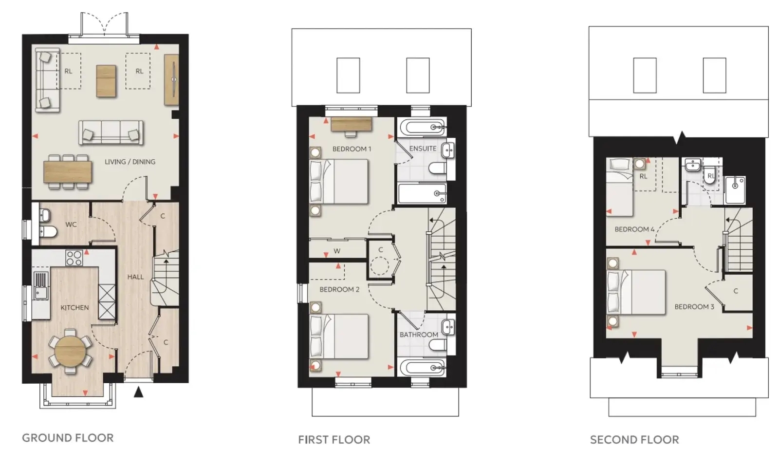 Floor plan — 4 Bedroom Semi-Detached House for Sale in Milton Keynes MK16 - Eastbrook Village