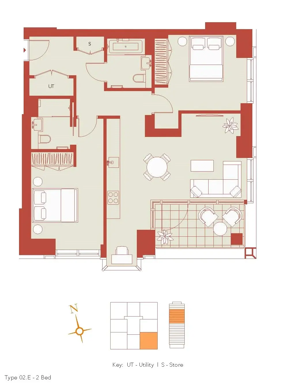 Floor plan — 2 Bedroom Apartment for Sale in Battersea HiLight SW11