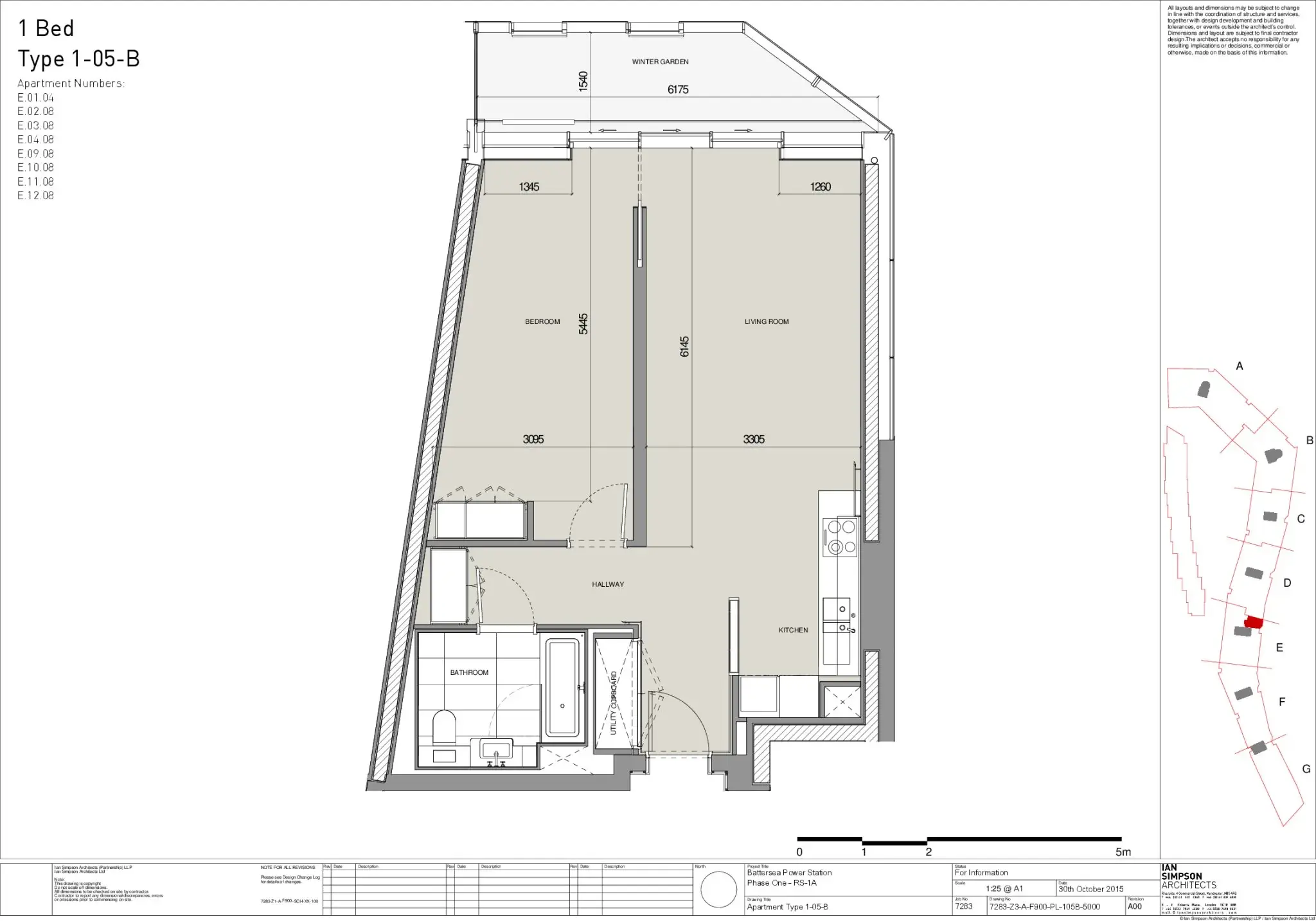 Floor plan — 1 Bedroom Apartment for Sale in Battersea Power Station London
