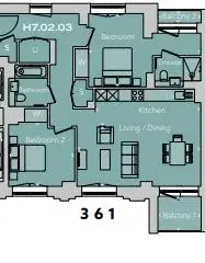 Floor plan — 2 Bedroom Apartment for Sale in Farringdon London Postmark
