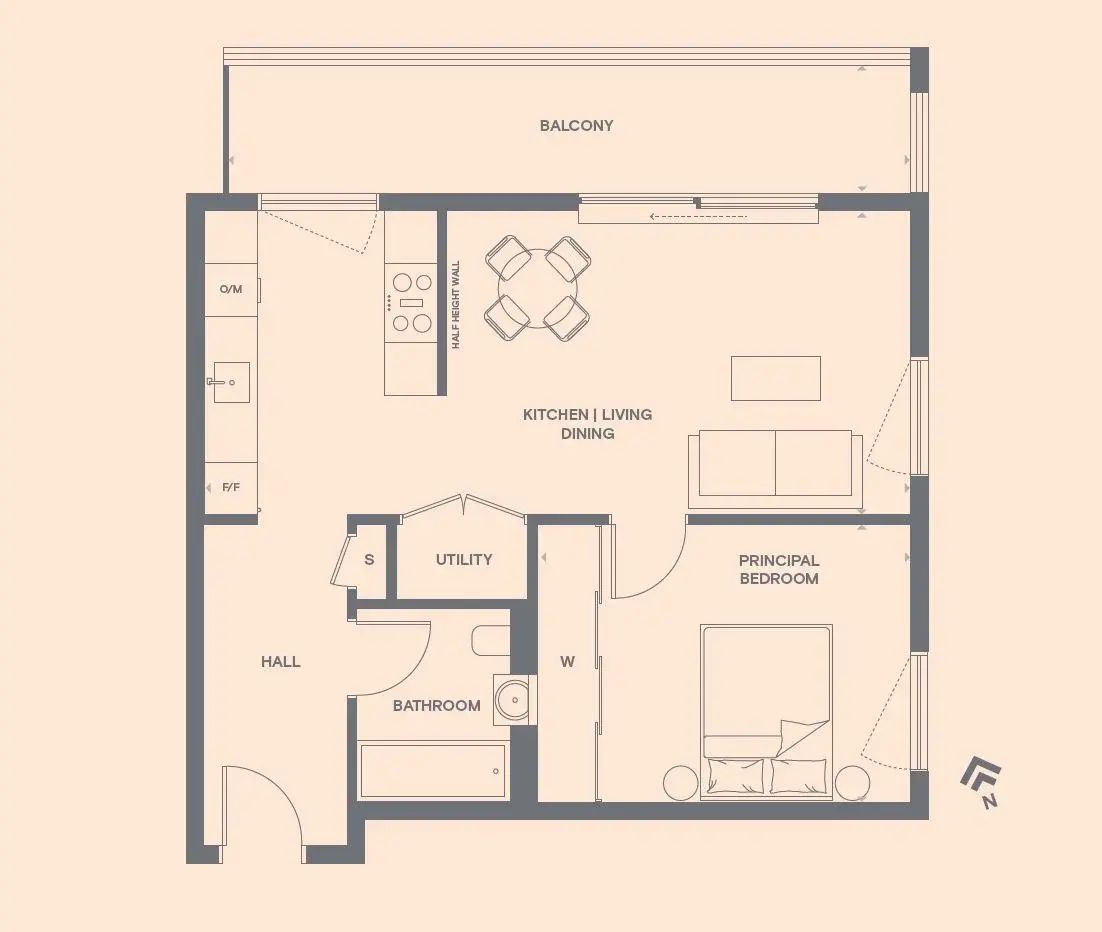 Floor plan — 1 Bedroom Apartment for Sale in Shoreditch Parkside London
