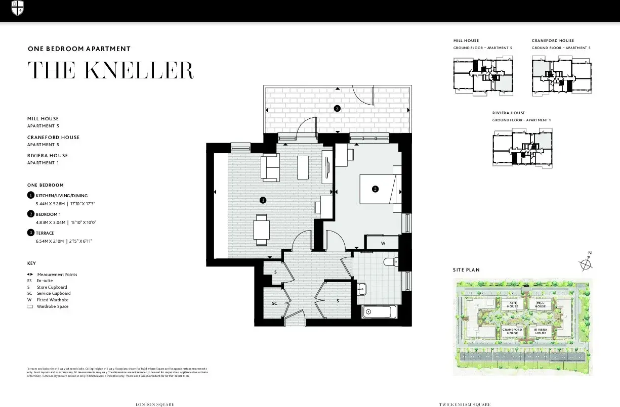 Floor plan — 1 Bedroom Apartment for Sale in Twickenham Square TW2