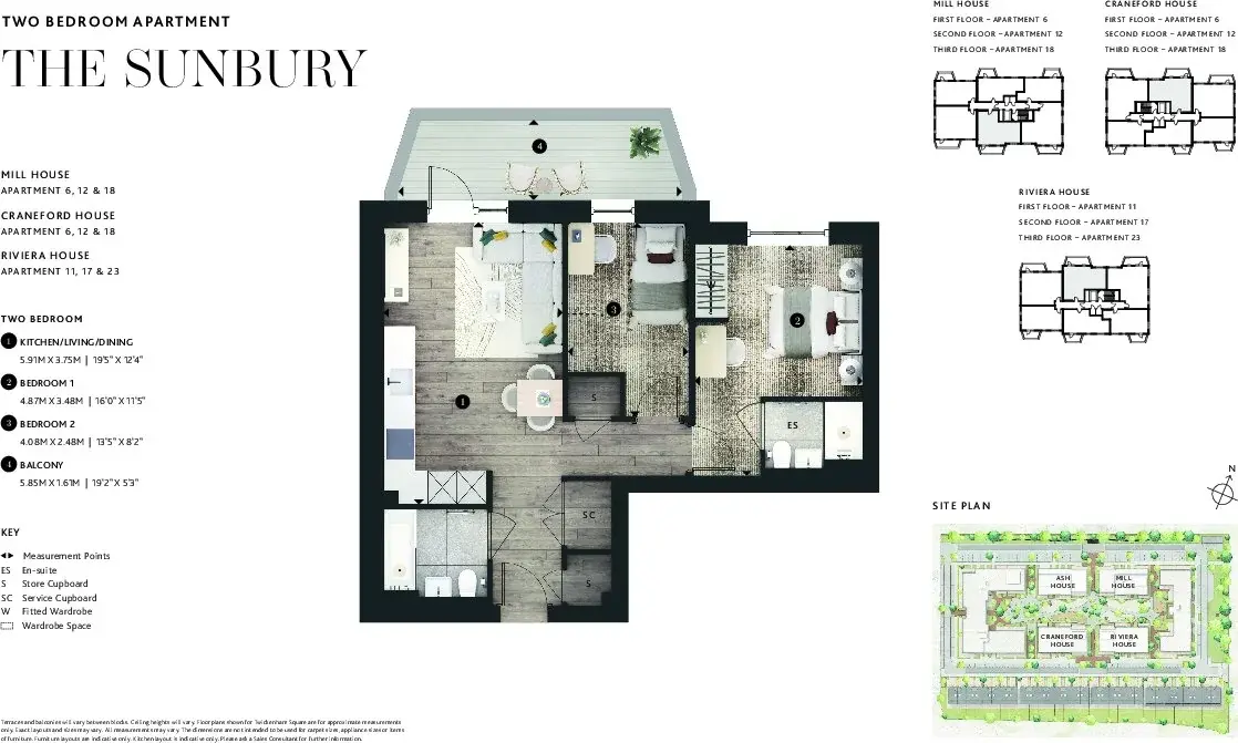 Floor plan — 2 Bedroom Apartment for Sale in Twickenham Square TW2