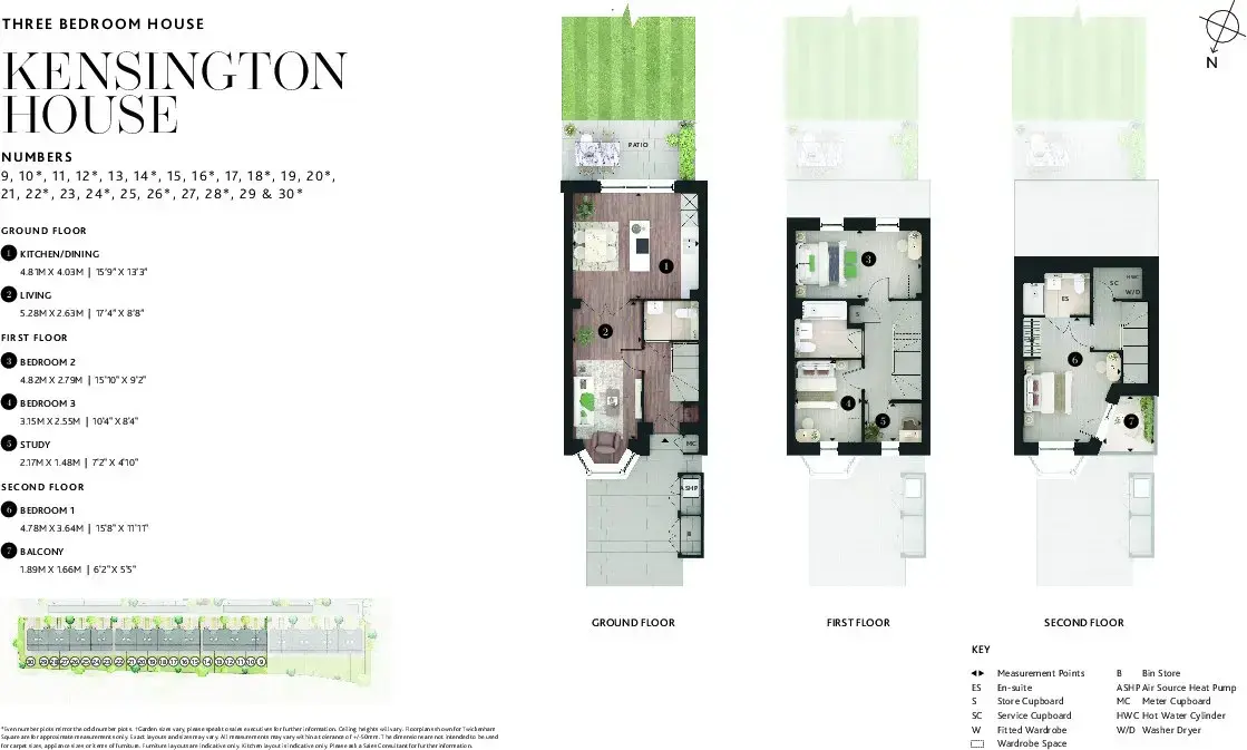 Floor plan — 3 Bedroom Townhouse for Sale in Twickenham Square London