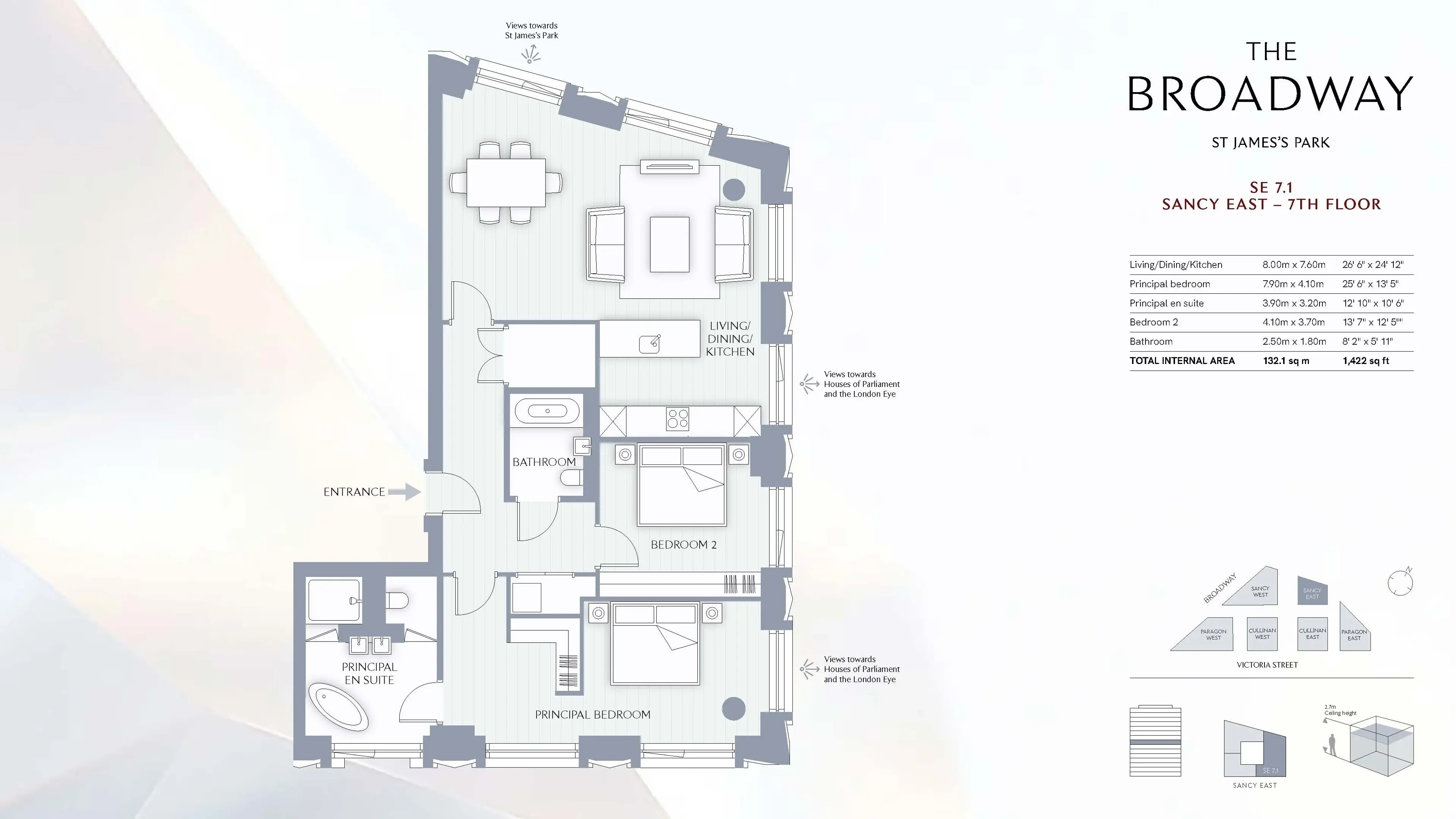 Floor plan — 2 Bedroom Apartment for Sale in The Broadway Westminster SW1