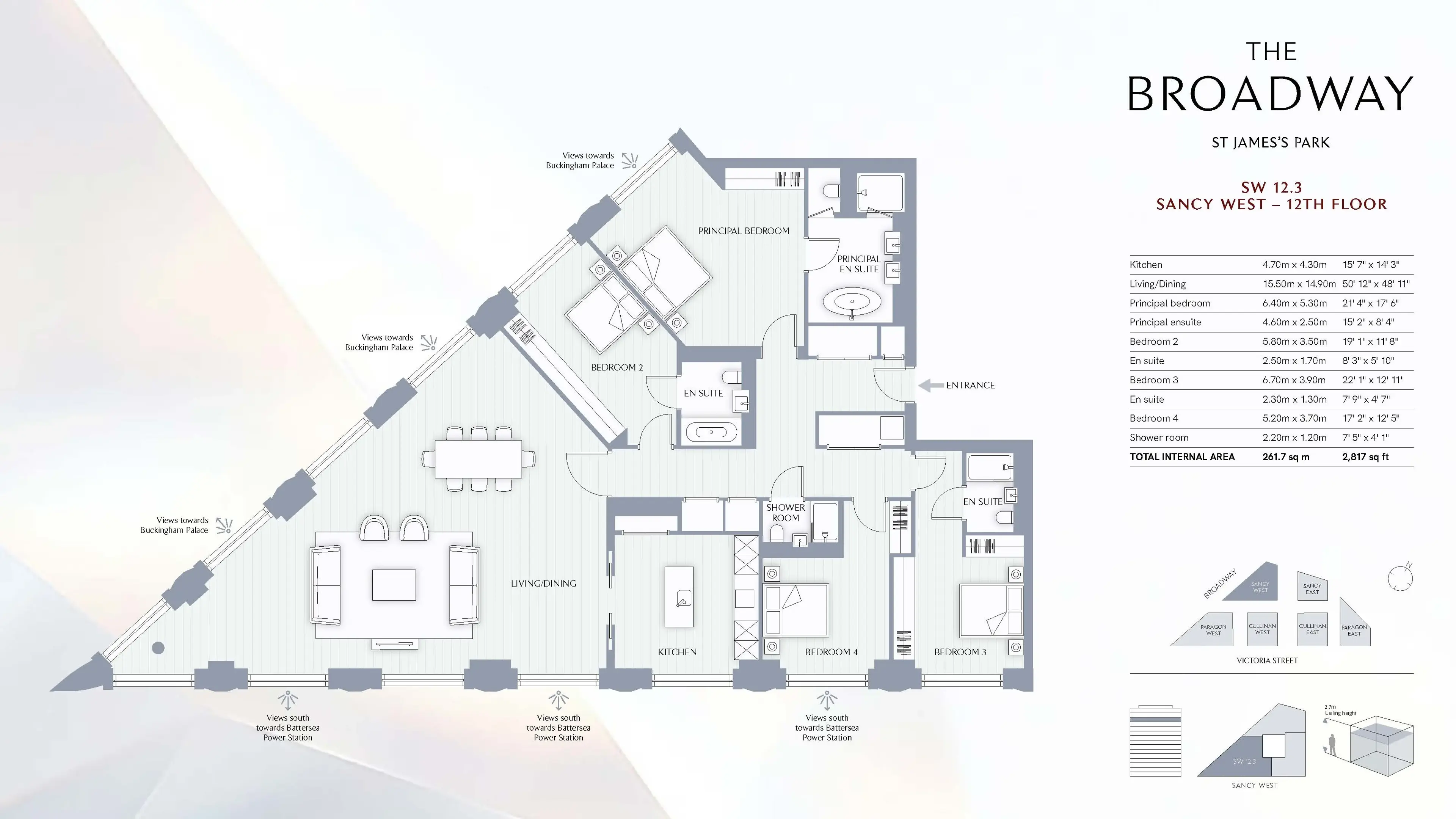 Floor plan — 4 Bedroom Apartment for Sale in Westminster The Broadway