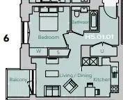 Floor plan — 1 Bedroom Apartment for Sale in Farringdon London Postmark