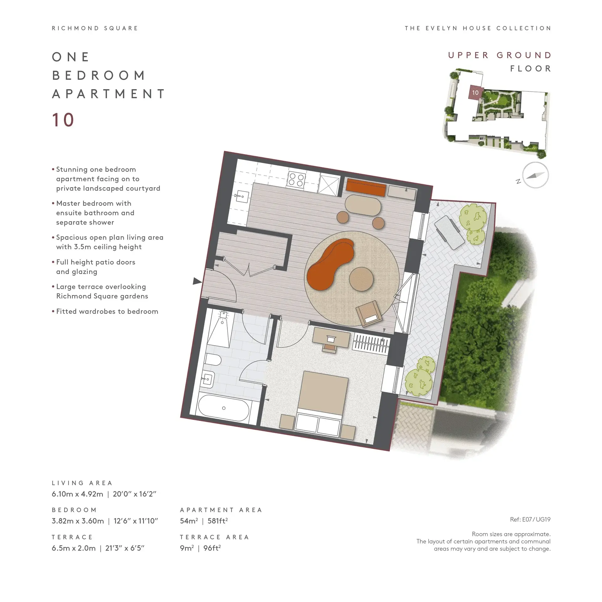 Floor plan — 1 Bedroom Apartment for Sale in Richmond Square London