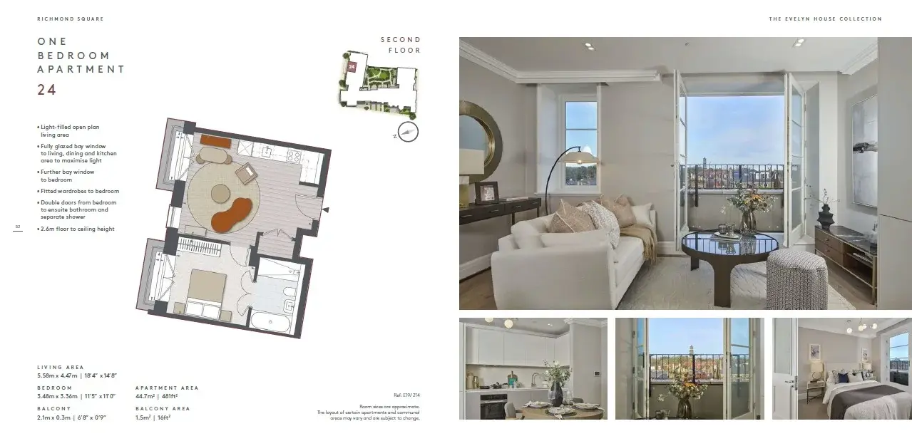 Floor plan — 1 Bedroom Apartment for Sale in Richmond Richmond Square