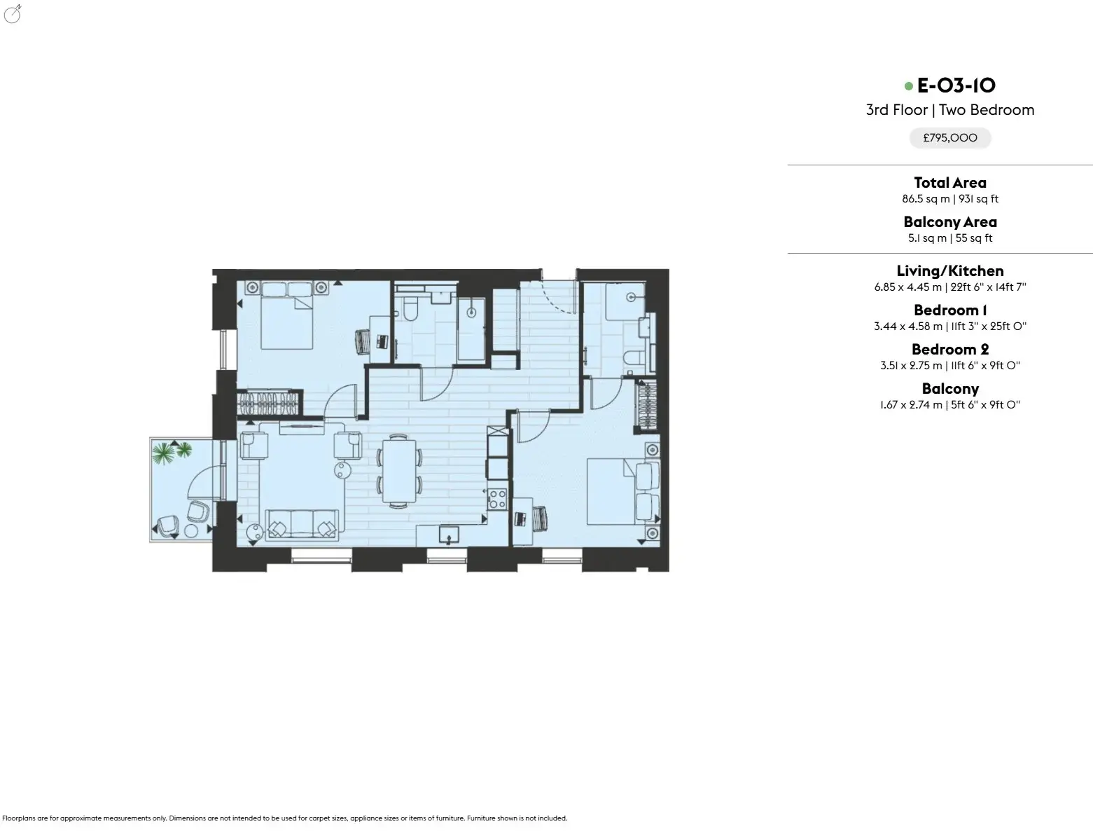 Floor plan — 2 Bedroom Apartment for Sale in Brent Cross Town London NW2