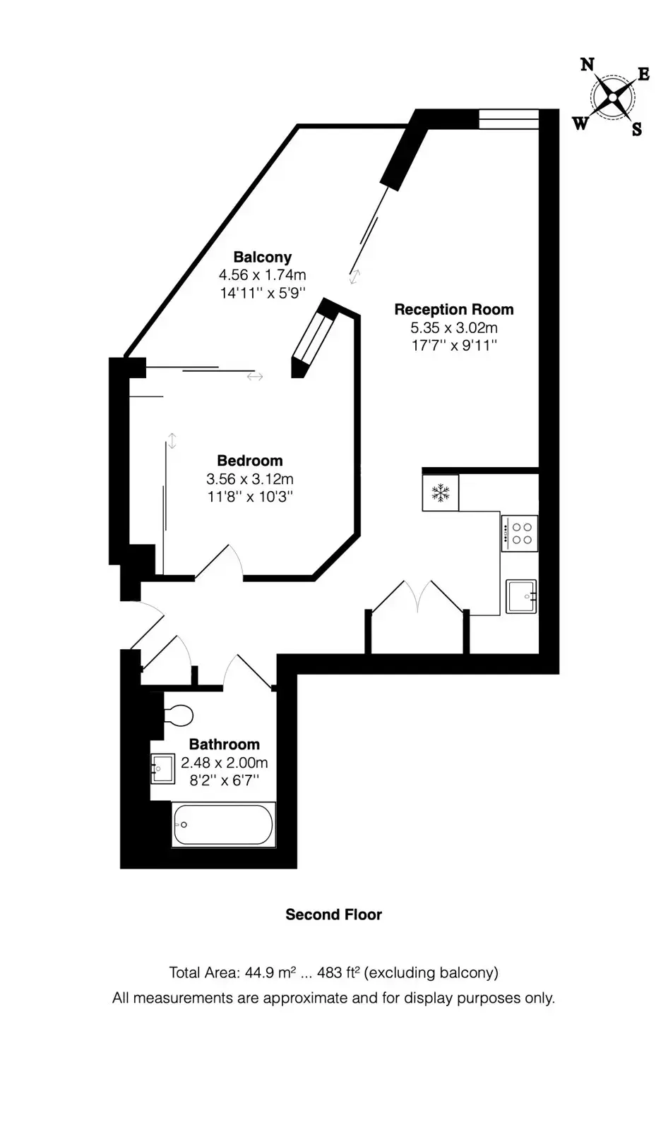 Floor plan — 1 Bedroom Apartment for Sale in Shoreditch The Stage