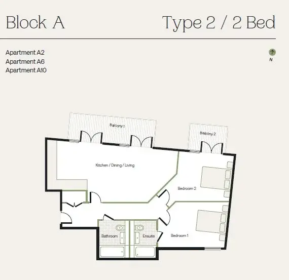 Floor plan — 2 Bedroom Apartment for Sale in Ealing London The Warwick