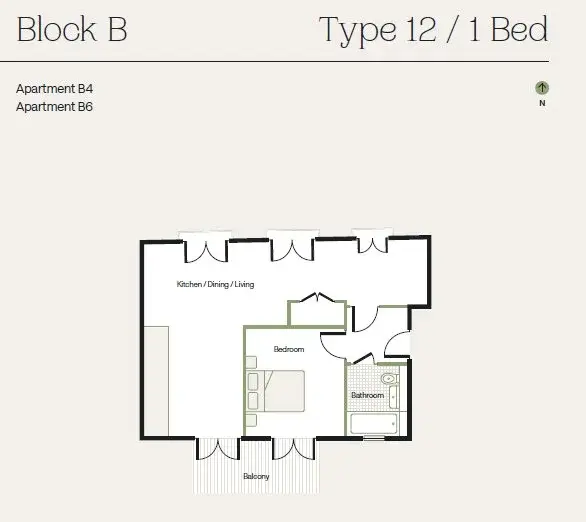 Floor plan — 1 Bedroom Apartment for Sale in Ealing London The Warwick